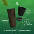 Worth 2 Pack 25 Metal Planter with Inside Pot for Indoors or Outdoors, Bronze