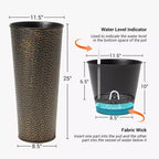 Worth 2 Pack 25 Metal Planter with Inside Pot for Indoors or Outdoors, Bronze