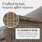 Martha Stewart Lily Pond Indoor-Outdoor Patio Coffee Table with Lower Storage Shelf in Weathered Gray Rattan Wicker