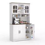 Pantry Cabinet, Tall Kitchen Pantry Storage Cabinet with Hutch, for Dining Room