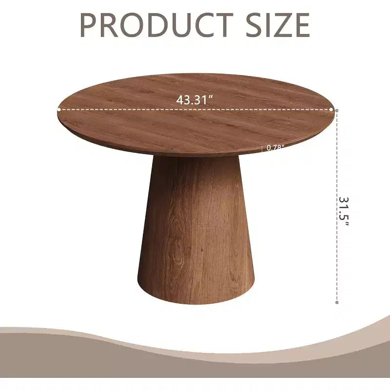 43 Round Dining Table, Modern Wood Kitchen Table, Space-Saving Design, Easy Assembly, for Small Spaces, Apartments