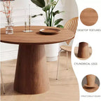 43 Round Dining Table, Modern Wood Kitchen Table, Space-Saving Design, Easy Assembly, for Small Spaces, Apartments