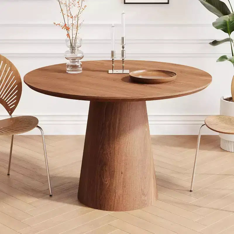 43 Round Dining Table, Modern Wood Kitchen Table, Space-Saving Design, Easy Assembly, for Small Spaces, Apartments