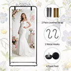 Adjustable Welcome Sign Stand - Sturdy Metal Sign Holder for Wedding, Birthday, Party, Guest Book, Includes 2 Pairs Leather Straps