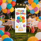 Adjustable Welcome Sign Stand - Sturdy Metal Sign Holder for Wedding, Birthday, Party, Guest Book, Includes 2 Pairs Leather Straps