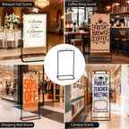 Adjustable Welcome Sign Stand - Sturdy Metal Sign Holder for Wedding, Birthday, Party, Guest Book, Includes 2 Pairs Leather Straps