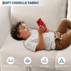 108-163 Modular L/U Sectional, 4-9 Seater Cloud Couch w/ Hidden Storage Under All Seats, Reversible Chaise Chenille Sleeper Sofa