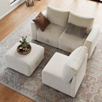108-163 Modular L/U Sectional, 4-9 Seater Cloud Couch w/ Hidden Storage Under All Seats, Reversible Chaise Chenille Sleeper Sofa