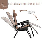 Costway 2PC Zero Gravity Chair Adjustable Recliners Textiliene
