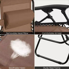 Costway 2PC Zero Gravity Chair Adjustable Recliners Textiliene