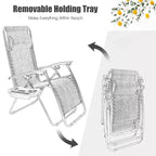 Costway 2PC Zero Gravity Chair Adjustable Recliners Textiliene