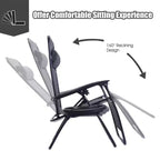 Costway 2PC Zero Gravity Chair Adjustable Recliners Textiliene