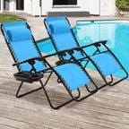 Costway 2PC Zero Gravity Chair Adjustable Recliners Textiliene