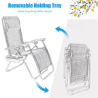 Costway 2PC Zero Gravity Chair Adjustable Recliners Textiliene