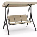 3-Seater Outdoor Porch Swing Chair with Adjustable Canopy, Heavy-Duty Steel Frame, 600 Lb Capacity, Weatherproof Cushions for Patio, Garden