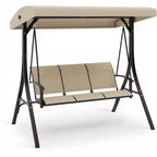 3-Seater Outdoor Porch Swing Chair with Adjustable Canopy, Heavy-Duty Steel Frame, 600 Lb Capacity, Weatherproof Cushions for Patio, Garden