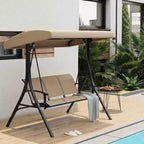 3-Seater Outdoor Porch Swing Chair with Adjustable Canopy, Heavy-Duty Steel Frame, 600 Lb Capacity, Weatherproof Cushions for Patio, Garden