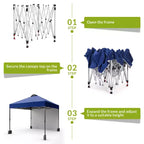 10x10FT Pop Up Canopy Tent with UPF 50+ Sun Protection, Removable Sidewall, Vented Roof, Roller Bag, Stakes for Outdoor Patio, Camping