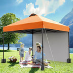 10x10FT Pop Up Canopy Tent with UPF 50+ Sun Protection, Removable Sidewall, Vented Roof, Roller Bag, Stakes for Outdoor Patio, Camping