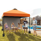 10x10FT Pop Up Canopy Tent with UPF 50+ Sun Protection, Removable Sidewall, Vented Roof, Roller Bag, Stakes for Outdoor Patio, Camping