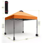 10x10FT Pop Up Canopy Tent with UPF 50+ Sun Protection, Removable Sidewall, Vented Roof, Roller Bag, Stakes for Outdoor Patio, Camping
