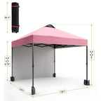 10x10FT Pop Up Canopy Tent with UPF 50+ Sun Protection, Removable Sidewall, Vented Roof, Roller Bag, Stakes for Outdoor Patio, Camping