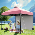 10x10FT Pop Up Canopy Tent with UPF 50+ Sun Protection, Removable Sidewall, Vented Roof, Roller Bag, Stakes for Outdoor Patio, Camping