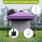10x10FT Pop Up Canopy Tent with UPF 50+ Sun Protection, Removable Sidewall, Vented Roof, Roller Bag, Stakes for Outdoor Patio, Camping