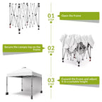 10x10FT Pop Up Canopy Tent with UPF 50+ Sun Protection, Removable Sidewall, Vented Roof, Roller Bag, Stakes for Outdoor Patio, Camping