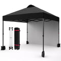 10x10FT Pop Up Canopy Tent with UPF 50+ Sun Protection, Removable Sidewall, Vented Roof, Roller Bag, Stakes for Outdoor Patio, Camping