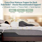 Dyonery Full Size Cooling Gel Memory Foam Mattress Topper  3 Inch Extra Firm with Ice Silk Bamboo Cover for Back Pain Relief