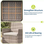 3-Piece Outdoor Patio [Bistro/Bar] Set  PE Rattan Wicker, Tempered Glass Table, Cushioned Chairs  for Garden, Porch, Poolside