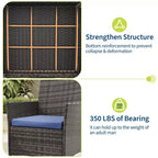 3-Piece Outdoor Patio [Bistro/Bar] Set  PE Rattan Wicker, Tempered Glass Table, Cushioned Chairs  for Garden, Porch, Poolside