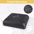 Costway Cantilever Offset Umbrella Base with Wheels, Metal Crossbar for Backyard & Poolside