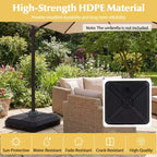 Costway Cantilever Offset Umbrella Base with Wheels, Metal Crossbar for Backyard & Poolside