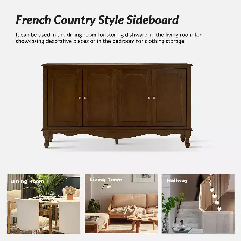 Janey 58 Wide 4 door Sideboard|HULALA HOME-ACORN