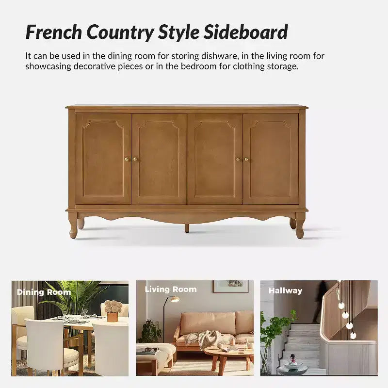 Janey 58 Wide 4 door Sideboard|HULALA HOME-ACORN