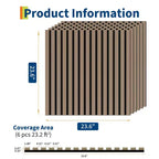 Acoustic Wooden Wall Panels 3D 23.6x23.6 Sound Absorbing Decorative Tiles Noise Reduction Modern Slat Design for Home Theater Office Studio Bedroom