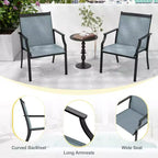 Costway Set of 4 Patio Dining Chairs Outdoor Armchairs w/ Sturdy Metal Frame