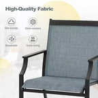 Costway Set of 4 Patio Dining Chairs Outdoor Armchairs w/ Sturdy Metal Frame