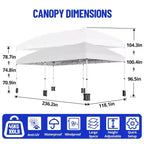 Heavy Duty Pop Up Canopy Tent 10x20 FT with 6 Sidewalls, Waterproof Commercial Gazebo, Adjustable Party Tent