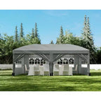 Heavy Duty Pop Up Canopy Tent 10x20 FT with 6 Sidewalls, Waterproof Commercial Gazebo, Adjustable Party Tent