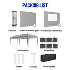 Heavy Duty Pop Up Canopy Tent 10x20 FT with 6 Sidewalls, Waterproof Commercial Gazebo, Adjustable Party Tent