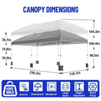 Heavy Duty Pop Up Canopy Tent 10x20 FT with 6 Sidewalls, Waterproof Commercial Gazebo, Adjustable Party Tent