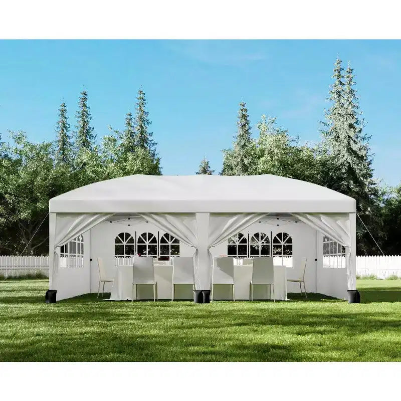 Heavy Duty Pop Up Canopy Tent 10x20 FT with 6 Sidewalls, Waterproof Commercial Gazebo, Adjustable Party Tent