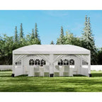 Heavy Duty Pop Up Canopy Tent 10x20 FT with 6 Sidewalls, Waterproof Commercial Gazebo, Adjustable Party Tent