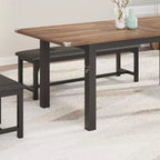 Space-Saving Extendable Dining Set For 4-8, 63 Multi-Functional Table with Benches & Stools, Waterproof, Mark-Resistant, Modern Mid-Century Style