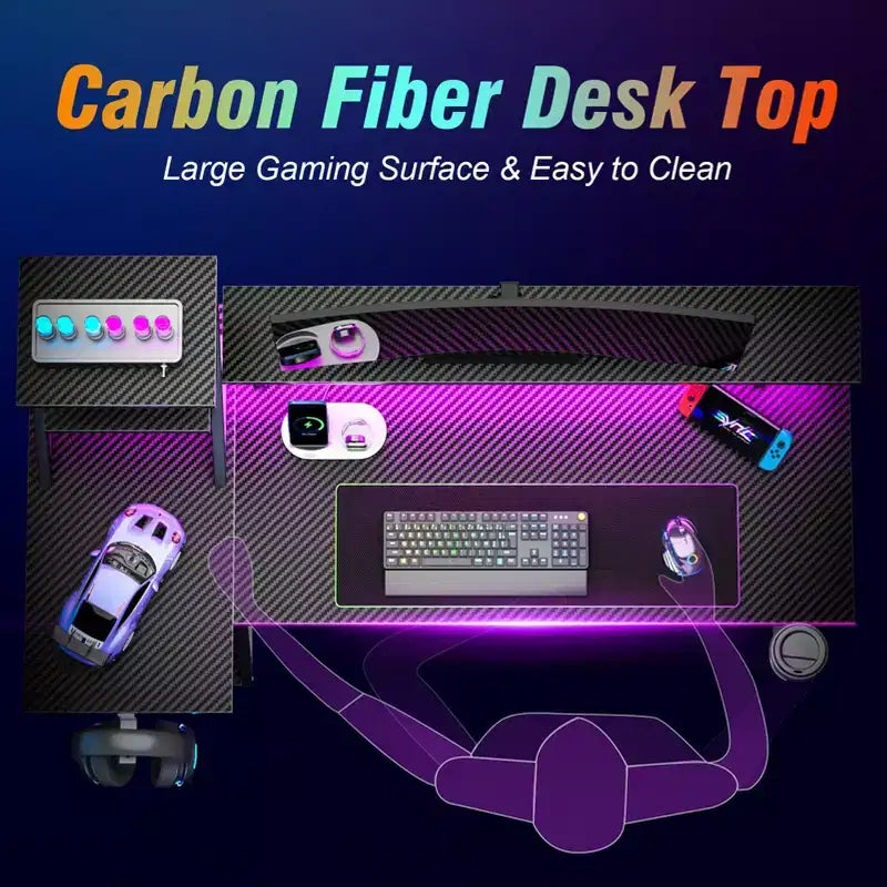 39 inch Black Gaming Desk Small L Shaped Computer Table with Monitor Stand Storage Shelves Modern Gamer Corner Desk Office Space Saving PC Room Desk