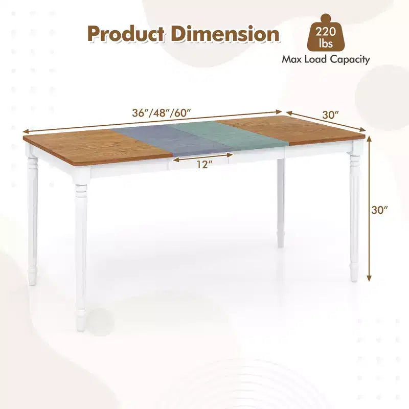 Costway Extendable Dining Table Folding Kitchen Table for 4-8 People w/ Rubber Wood Legs