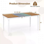 Costway Extendable Dining Table Folding Kitchen Table for 4-8 People w/ Rubber Wood Legs